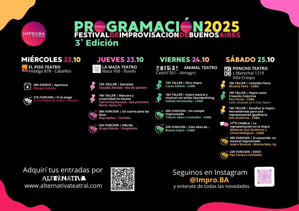 Este miércoles llega la tercera edición de IMPROBA – Del 22 al 25 de octubre en distintas sedes de la Ciudad de Buenos Aires